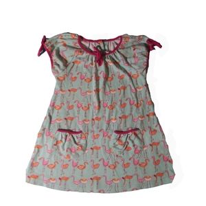 Girls Zutano flamingo tie summer dress sz 2T